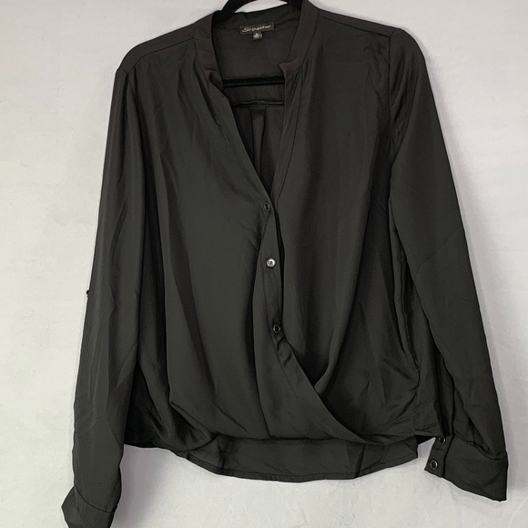 Shinestar Tops - Shinestar Black Button Up Blouson